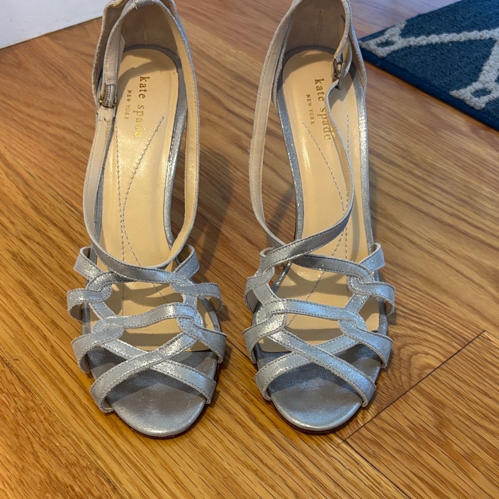 kate spade Silver Strappy Open-Toe Heels